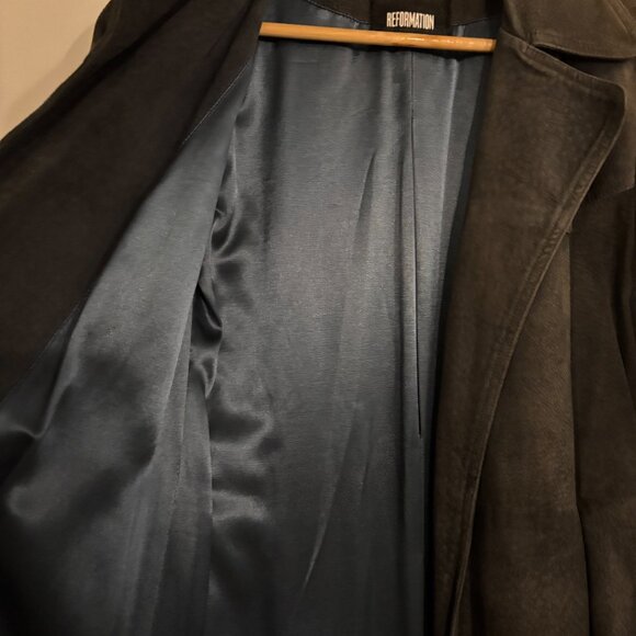 Reformation Black/Navy Suede coat - Picture 5 of 8